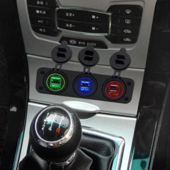 Marine 5V 4.2A Dual USB Charger 3-Socket Adapter Power Outlet - Picture 4 of 4